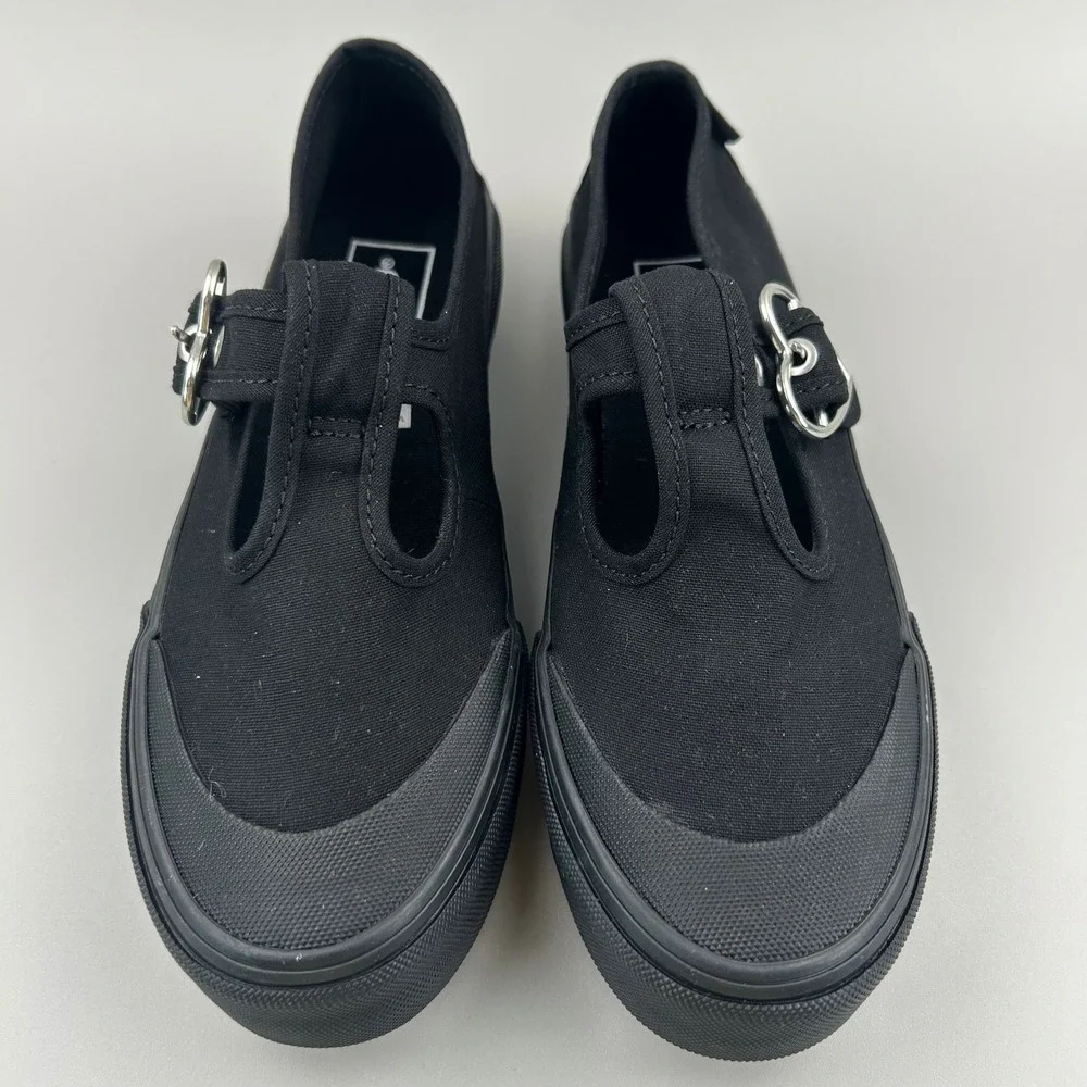 Vans Style 93 Mary Jane Women Size 8 Black Canvas Heart Buckle Shoes NEW - Picture 3 of 6